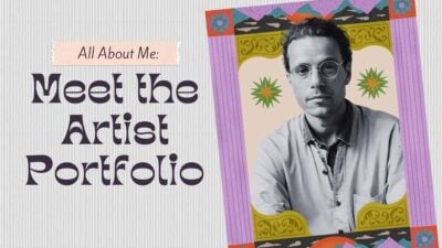 All About Me Estetik untuk Portofolio Seniman dalam Slide