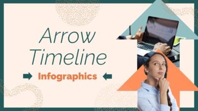 Infografis Timeline Panah Minimalis dalam Slide