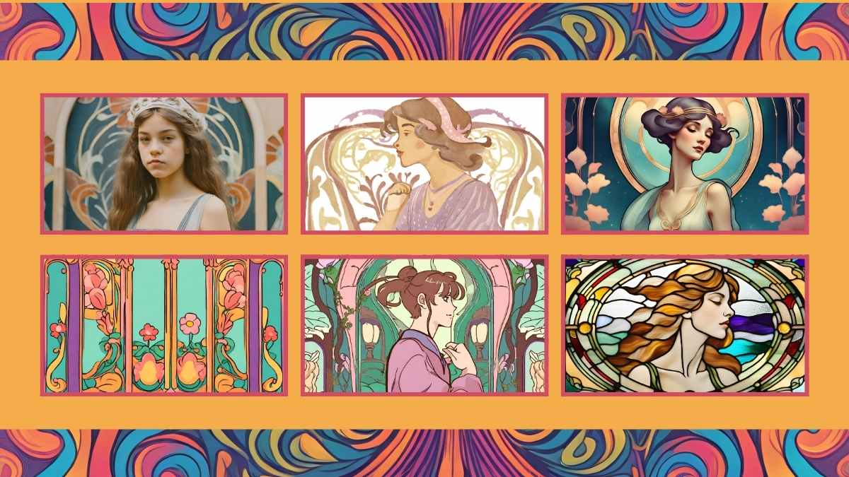 Fundos em estilo art nouveau em Slides - deslizar 13