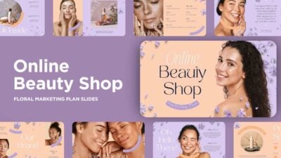 Cute Floral Online Beauty Shop Marketing Plan