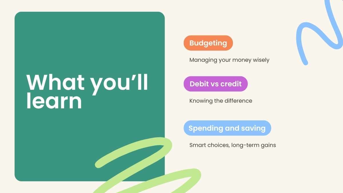 Aula de Finanças Pessoais 101 com Doodles em Slides - deslizar 2