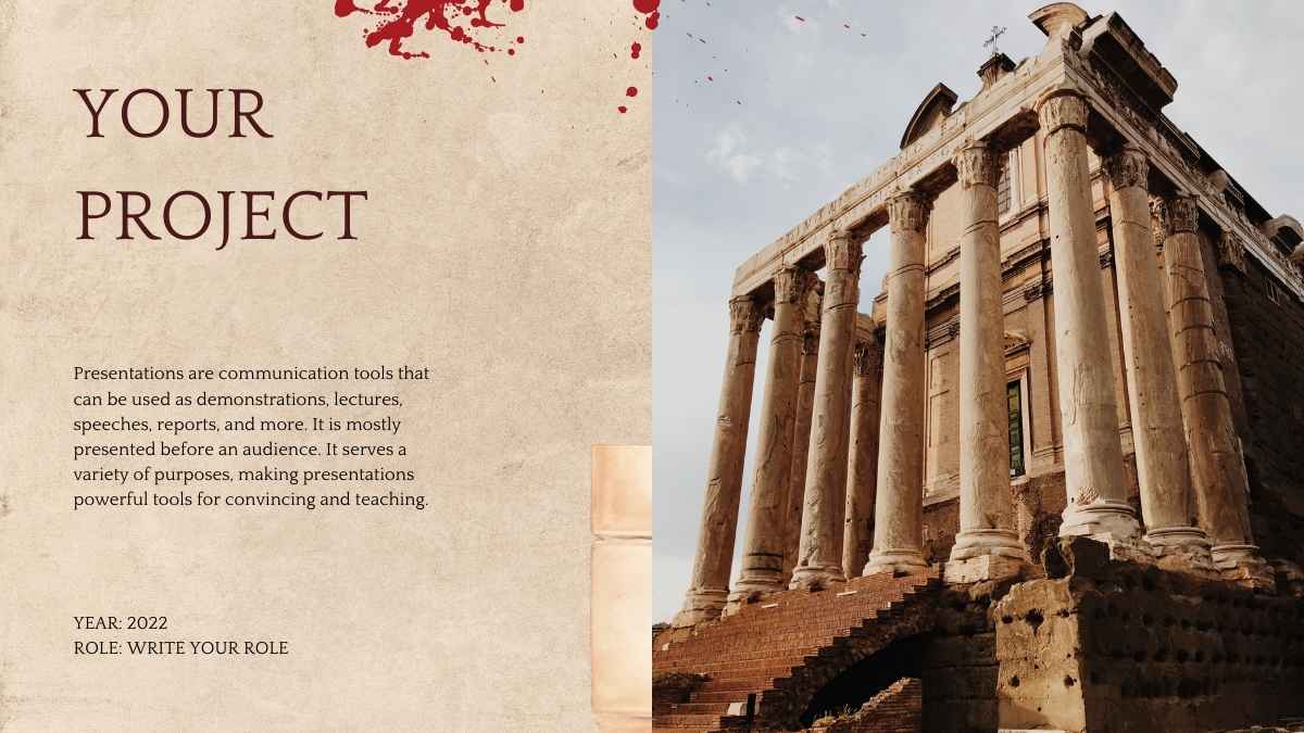 Império Romano em Slides com Estilo Scrapbook Marrom - deslizar 12