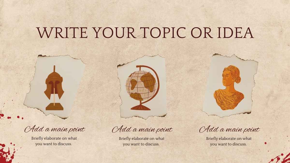 Império Romano em Slides com Estilo Scrapbook Marrom - deslizar 14