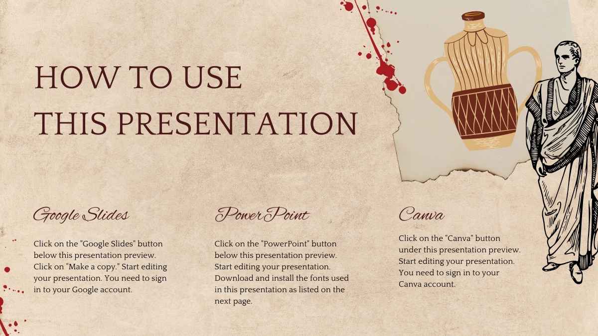 Império Romano em Slides com Estilo Scrapbook Marrom - deslizar 2