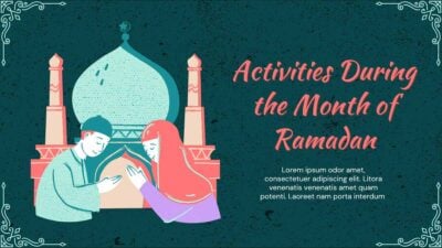 Aktivitas Selama Bulan Ramadan yang Ilustratif dalam Slide