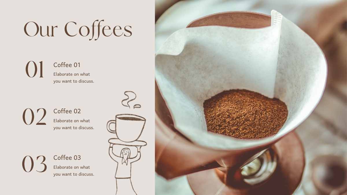 Catálogo de Café Ilustrado Minimalista em Slides - deslizar 9