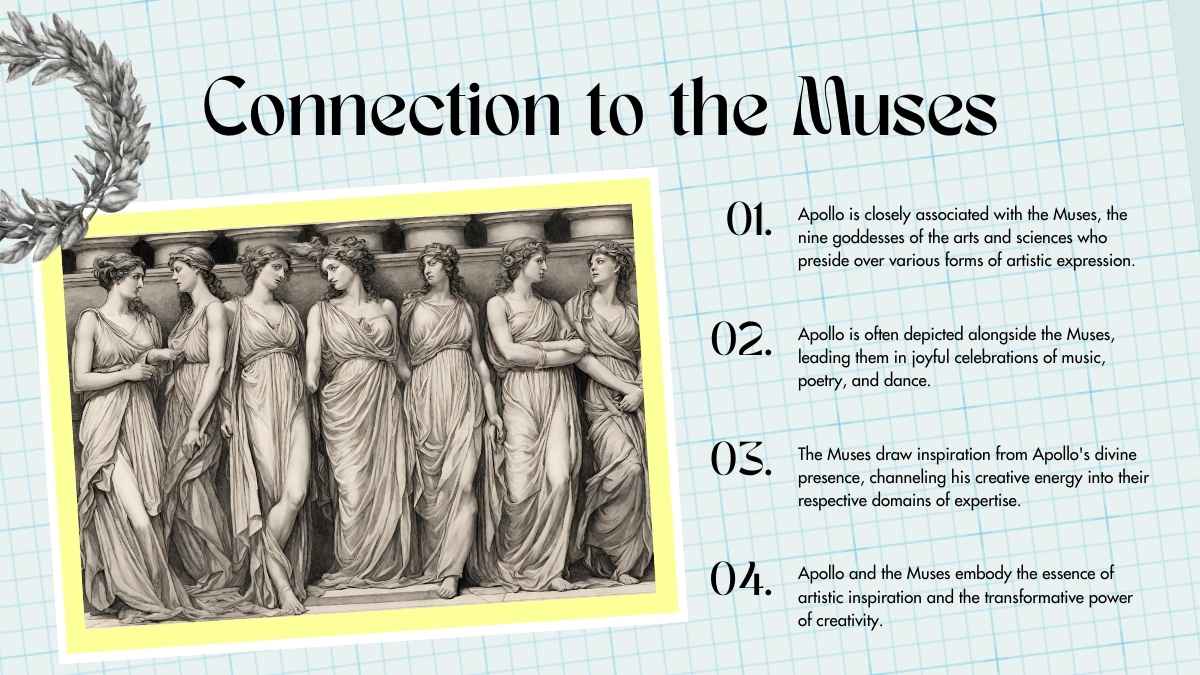 Dewa Yunani Apollo yang Ilustratif Minimalis dalam Slide - slide 12