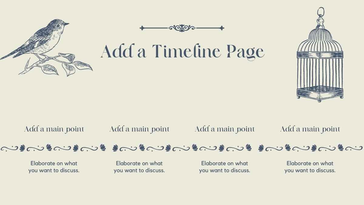 Template Rencana Bisnis Gaya Buku Vintage Ivory dan Navy dalam Slide - slide 15