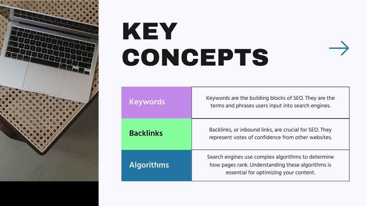 Minimal Geometric SEO Strategy Slides - slide 8