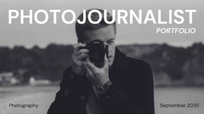 Portfólio Minimalista de Fotojornalismo em Slides