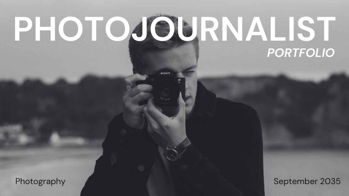 Portfólio Minimalista de Fotojornalismo em Slides - deslizar 1