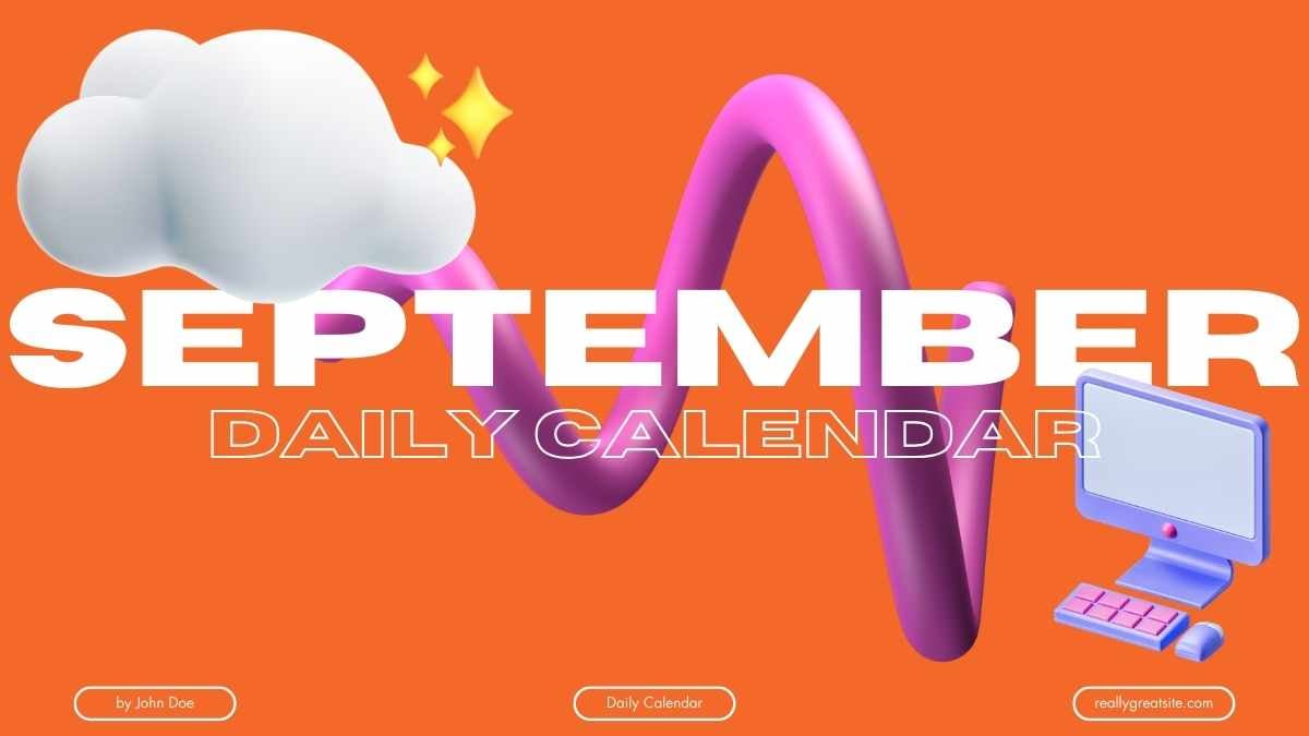 Modern 3D September 2026 Daily Calendar Slides - slide 1