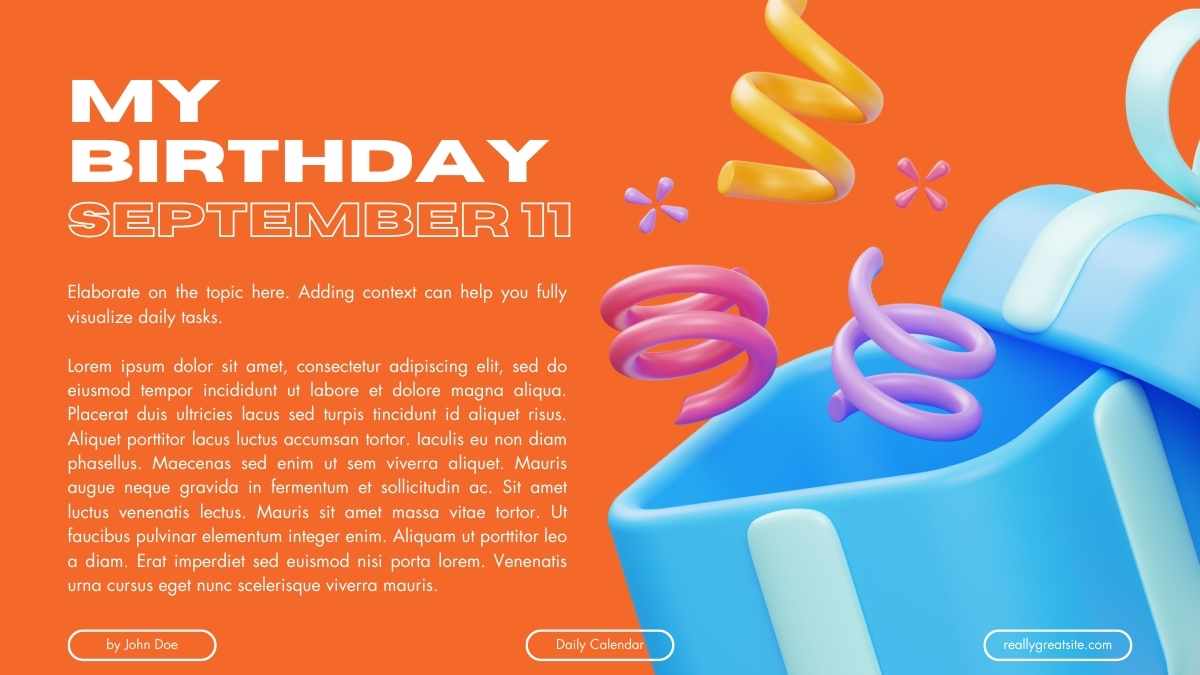 Modern 3D September 2026 Daily Calendar Slides - slide 9