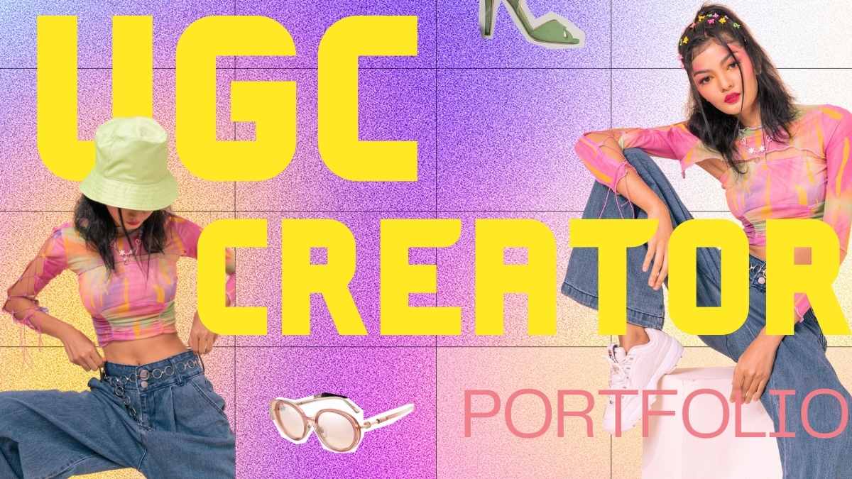 모던 그라데이션 UGC 크리에이터 포트폴리오 슬라이드 템플릿 - 슬라이드 1