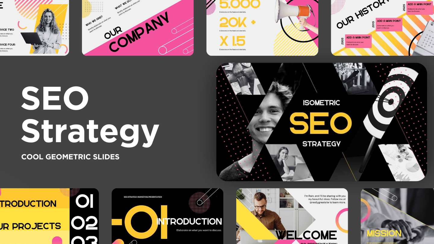 Modern Isometric SEO Strategy Slides - slide 1