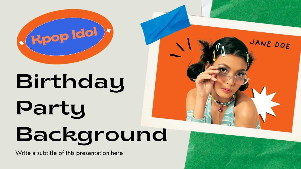 Festa de Aniversário de Idol de K-pop Divertida em Slides - deslizar 1