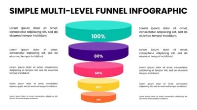Infográfico de Funil Simples em Níveis em Slides