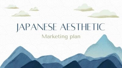 Plano de Marketing Estético Japonês Branco e Bege em Slides
